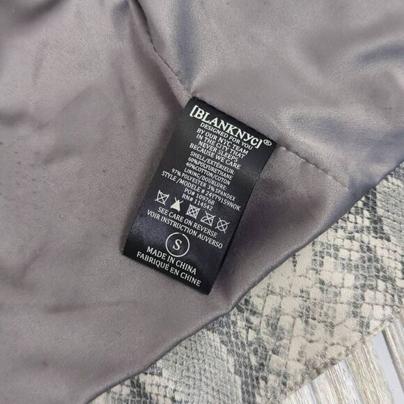 Blank NYC Womens Small Snake Print Moto Jacket Asymmetrical Front Zip Stretch - Picture 9 of 9